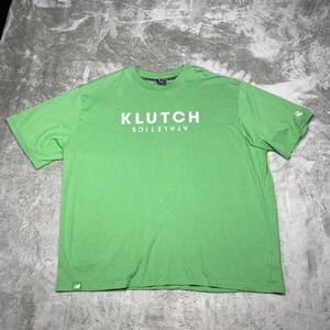New Balance x Klutch Athletics Shirt Mens 2XL Green Graphic Tee Spell Out Cotton